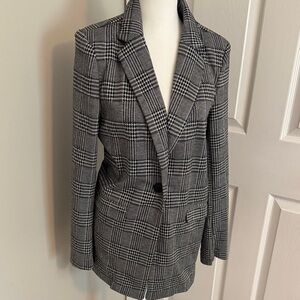 Love Tree Black and White Checkered Blazer